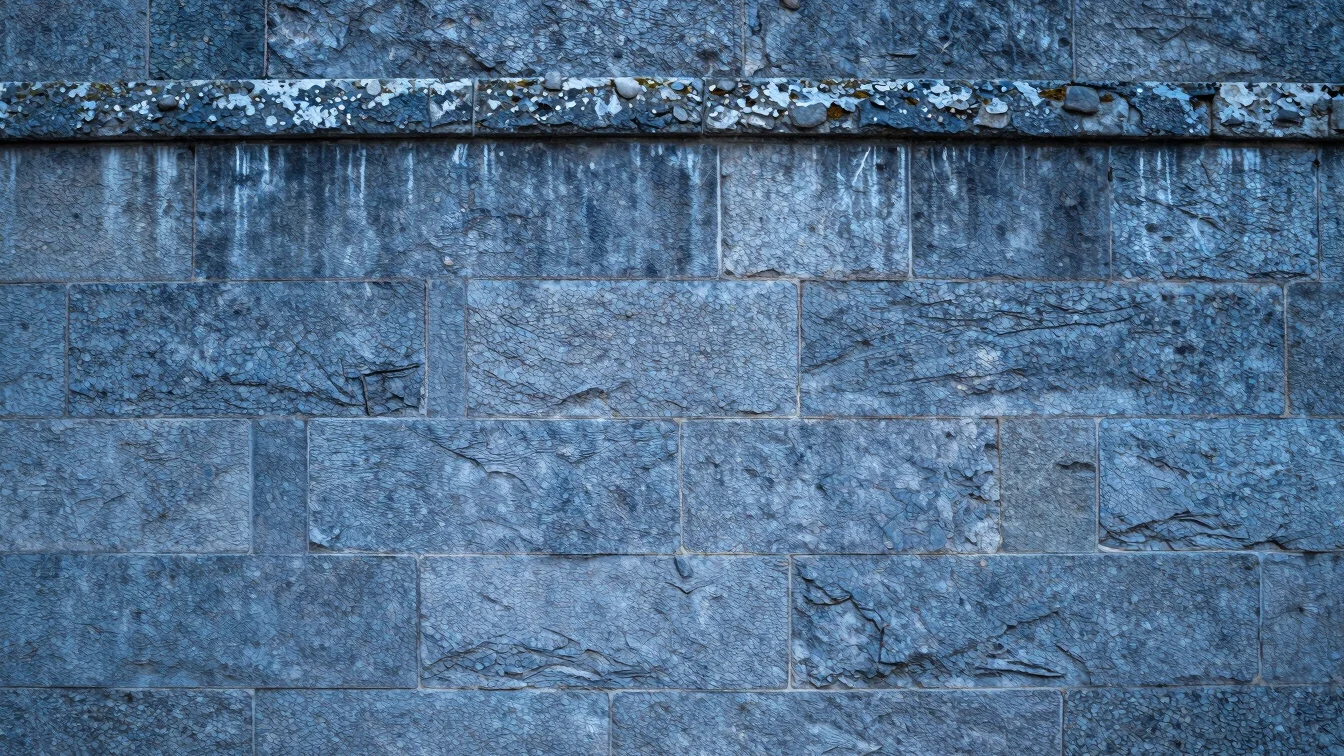 Close study of historic limestone masonry with visible mortar joi